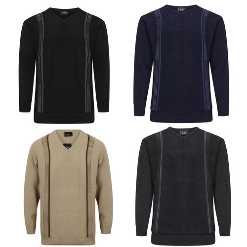 Mens neck stripe jumper long - neck,
