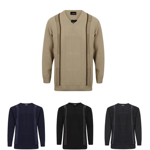 Mens striped neck jumpers - v,