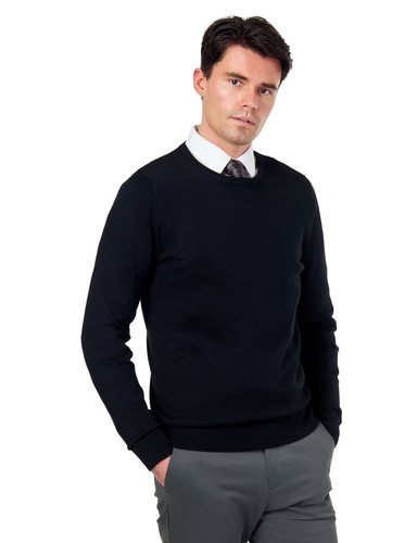 Mens 100 cotton neck jumper - v,
