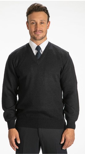 Neck navy sweater - neck, men