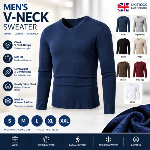 Mens neck jumper - jumper, sweater