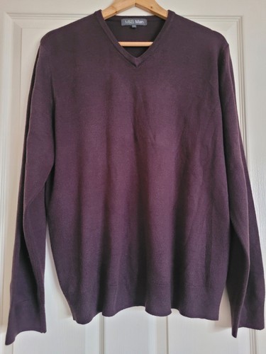 Men burgundy v neck - m&s, fine