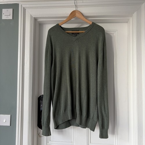 Men green knit v neck - ,