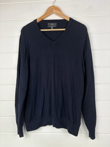 Men navy v neck - men’s, jumper